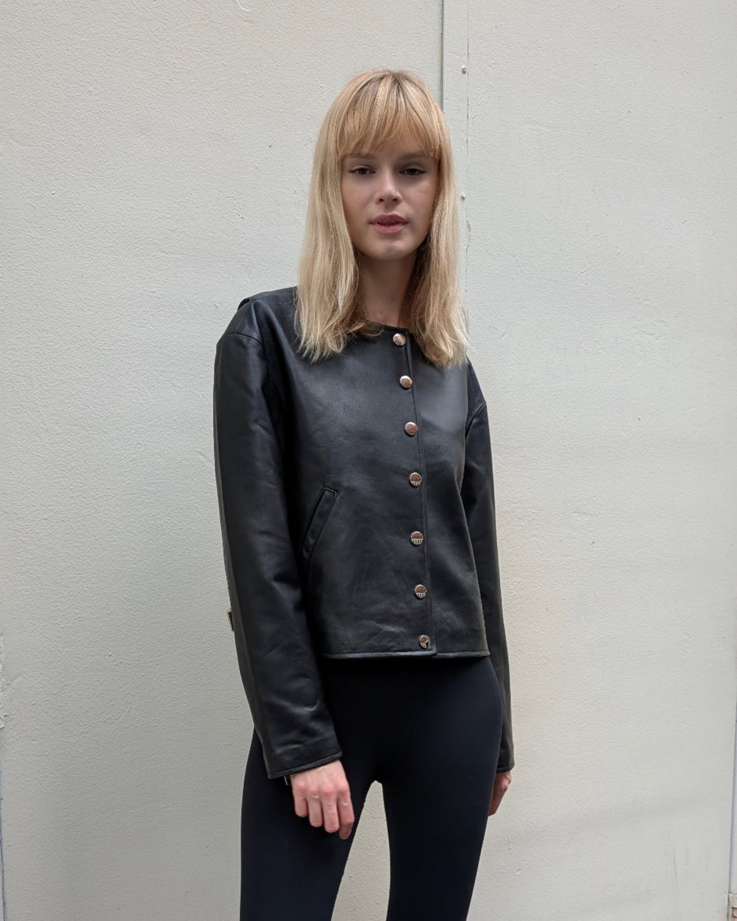 Nilda Leather Bomber Jacket