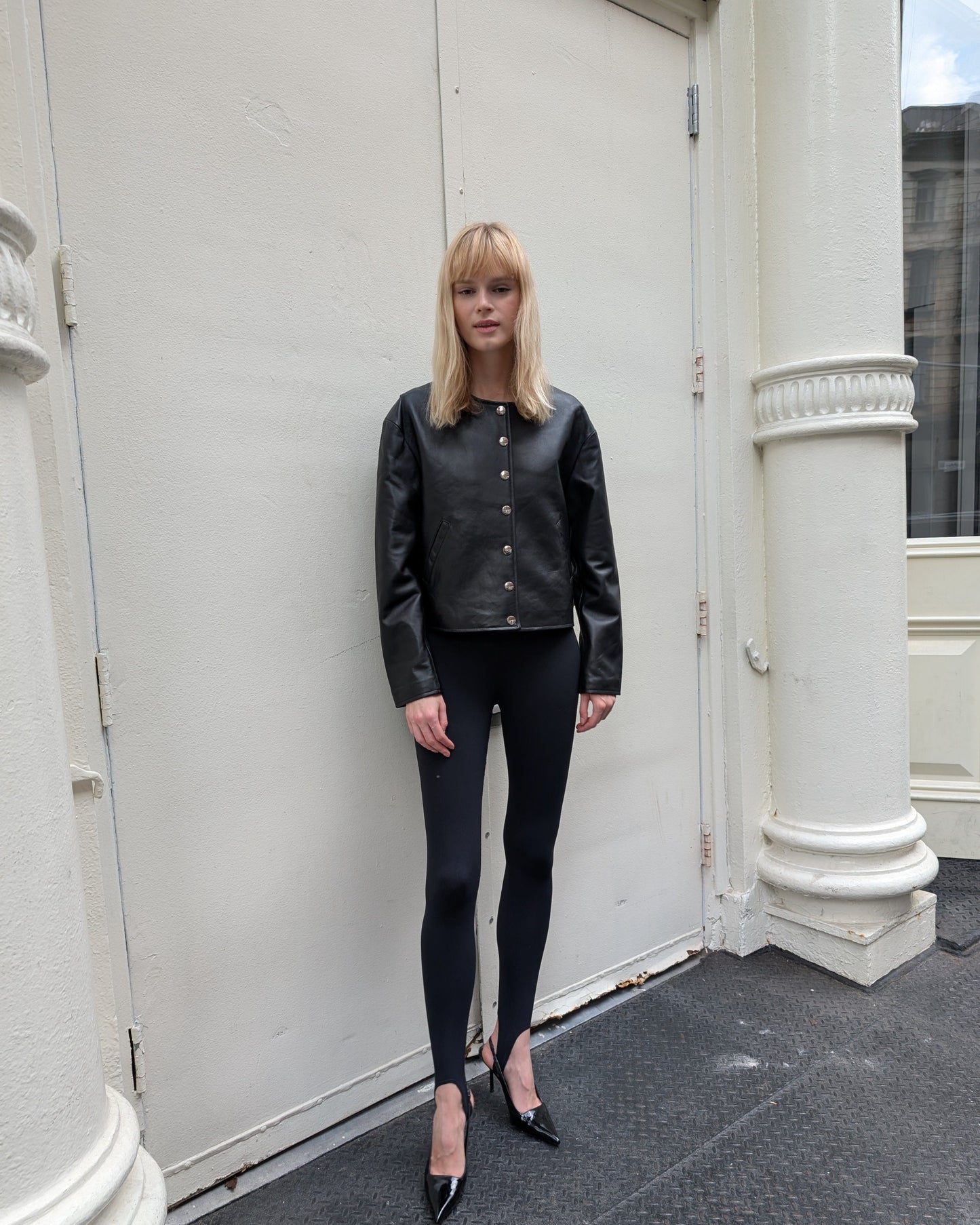 Nilda Leather Bomber Jacket