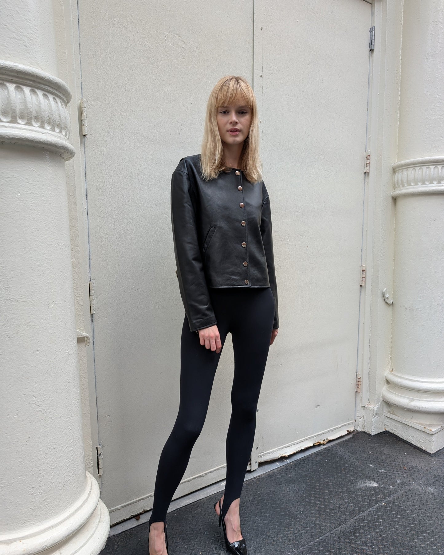 Nilda Leather Bomber Jacket
