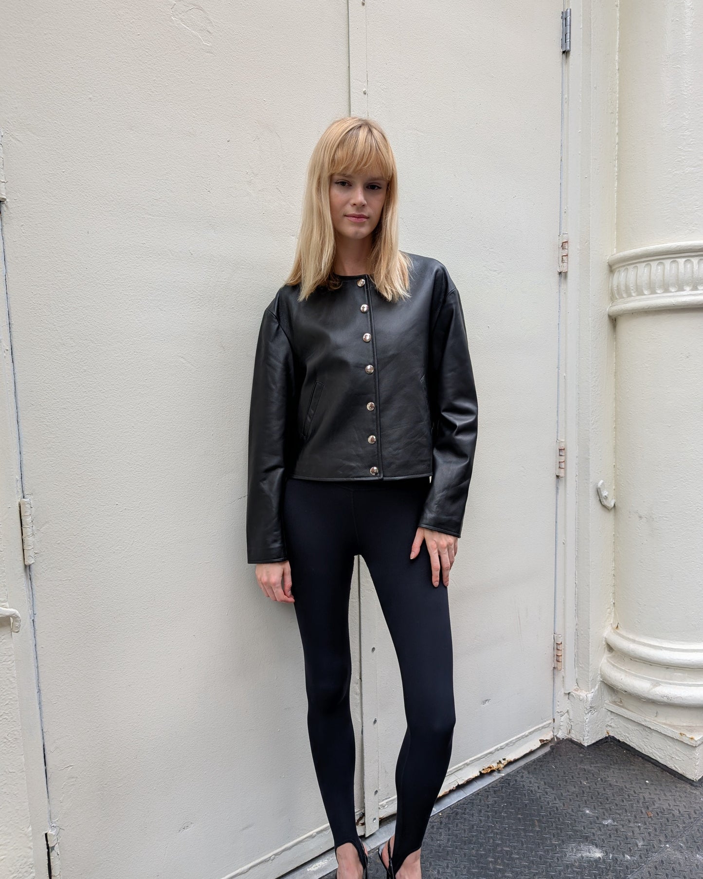 Nilda Leather Bomber Jacket