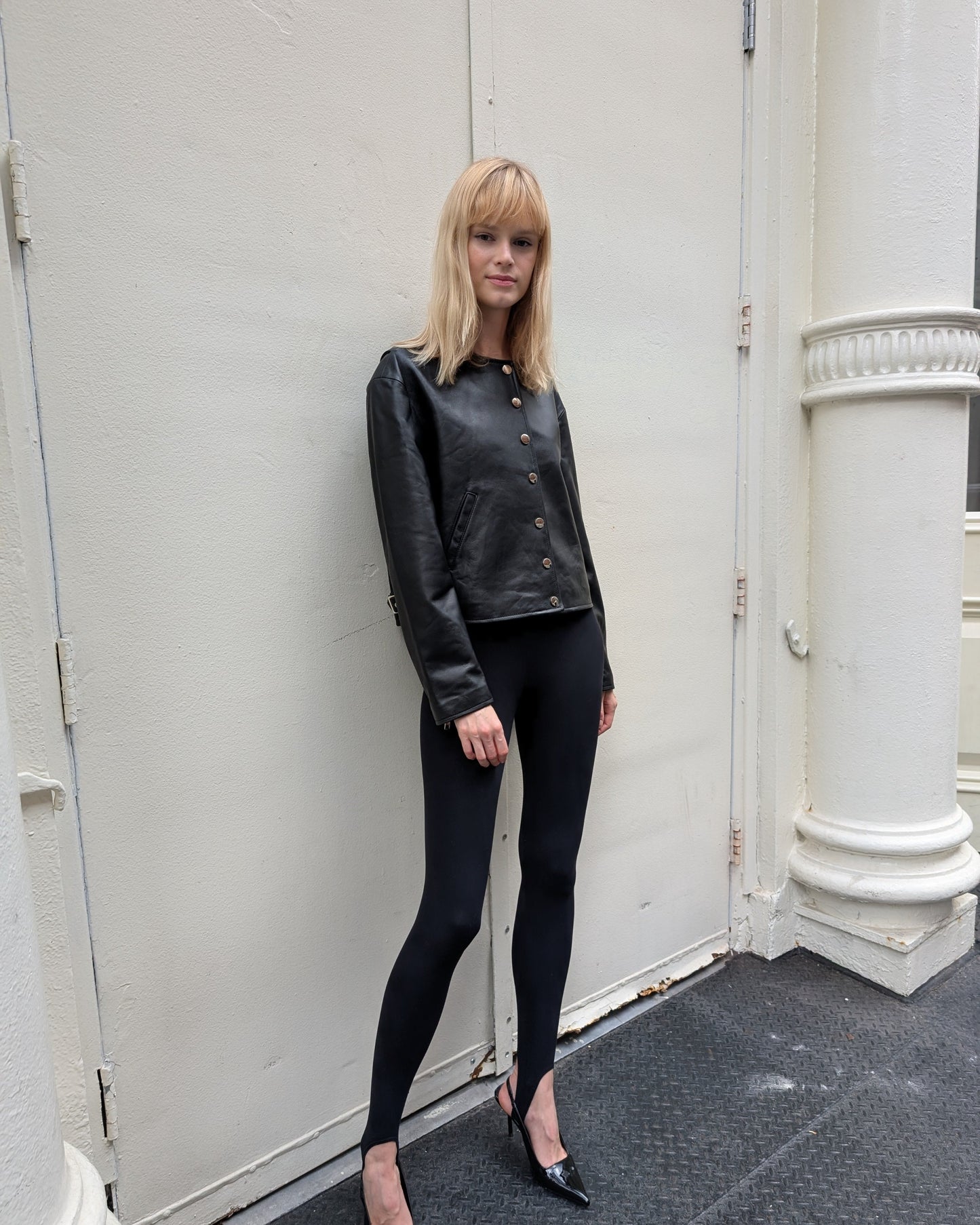 Nilda Leather Bomber Jacket