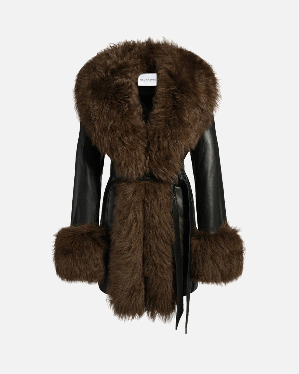 Odette Leather Shearling Coat