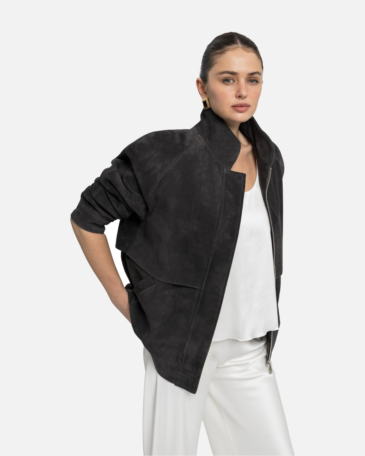 Remy Suede Bomber Jacket
