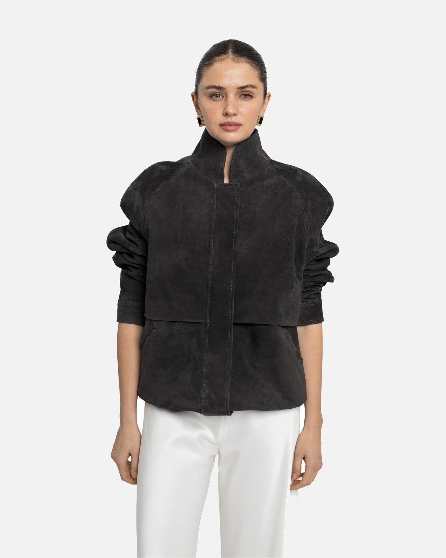 Remy Suede Bomber Jacket