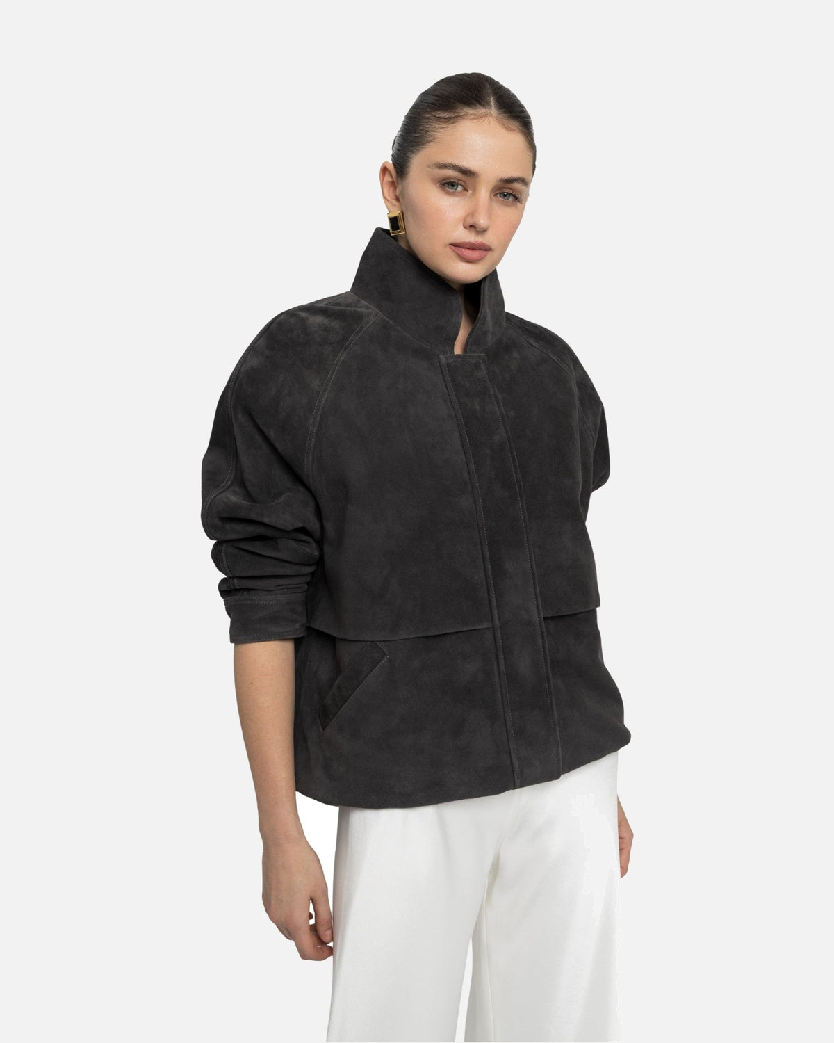 Remy Suede Bomber Jacket