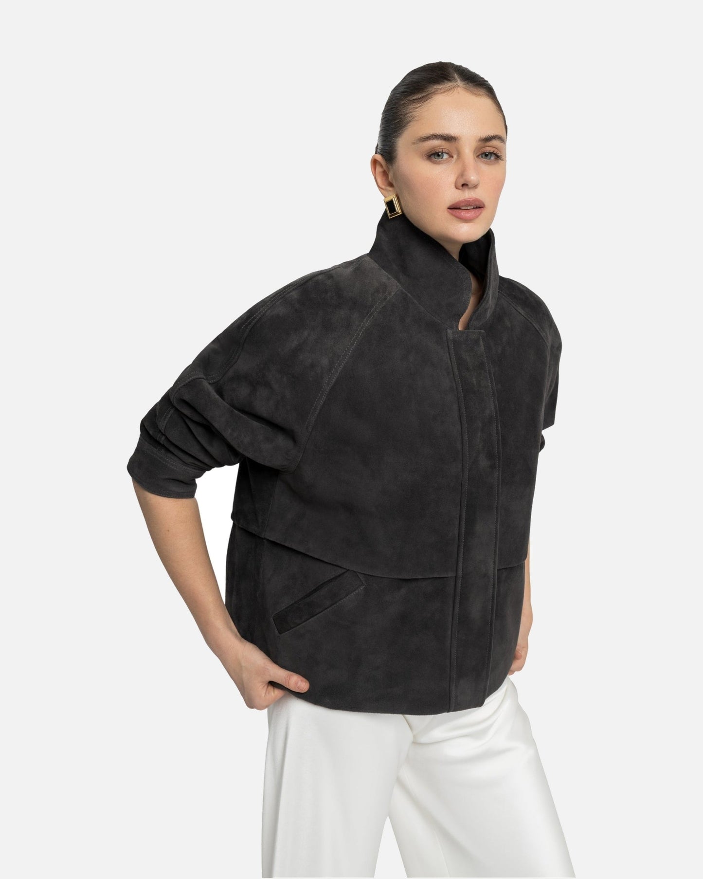 Remy Suede Bomber Jacket
