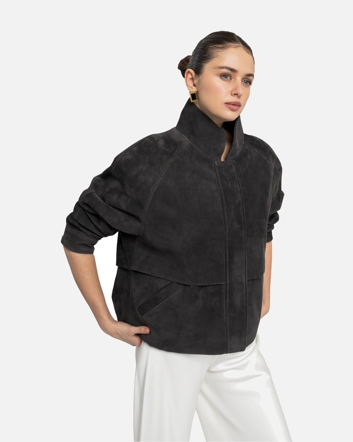 Remy Suede Bomber Jacket