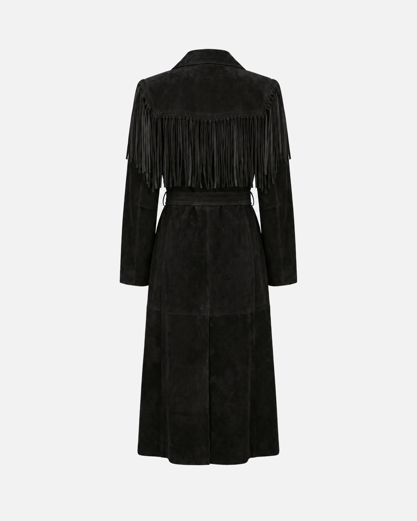Riley Suede Fringe Trench Coat