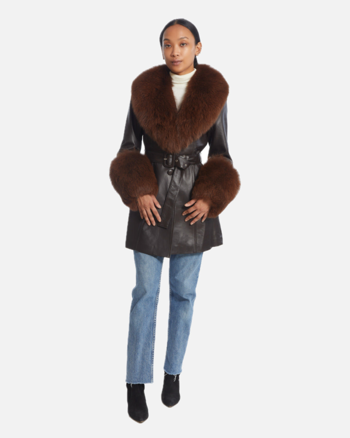 Roxy Leather Shearling Coat