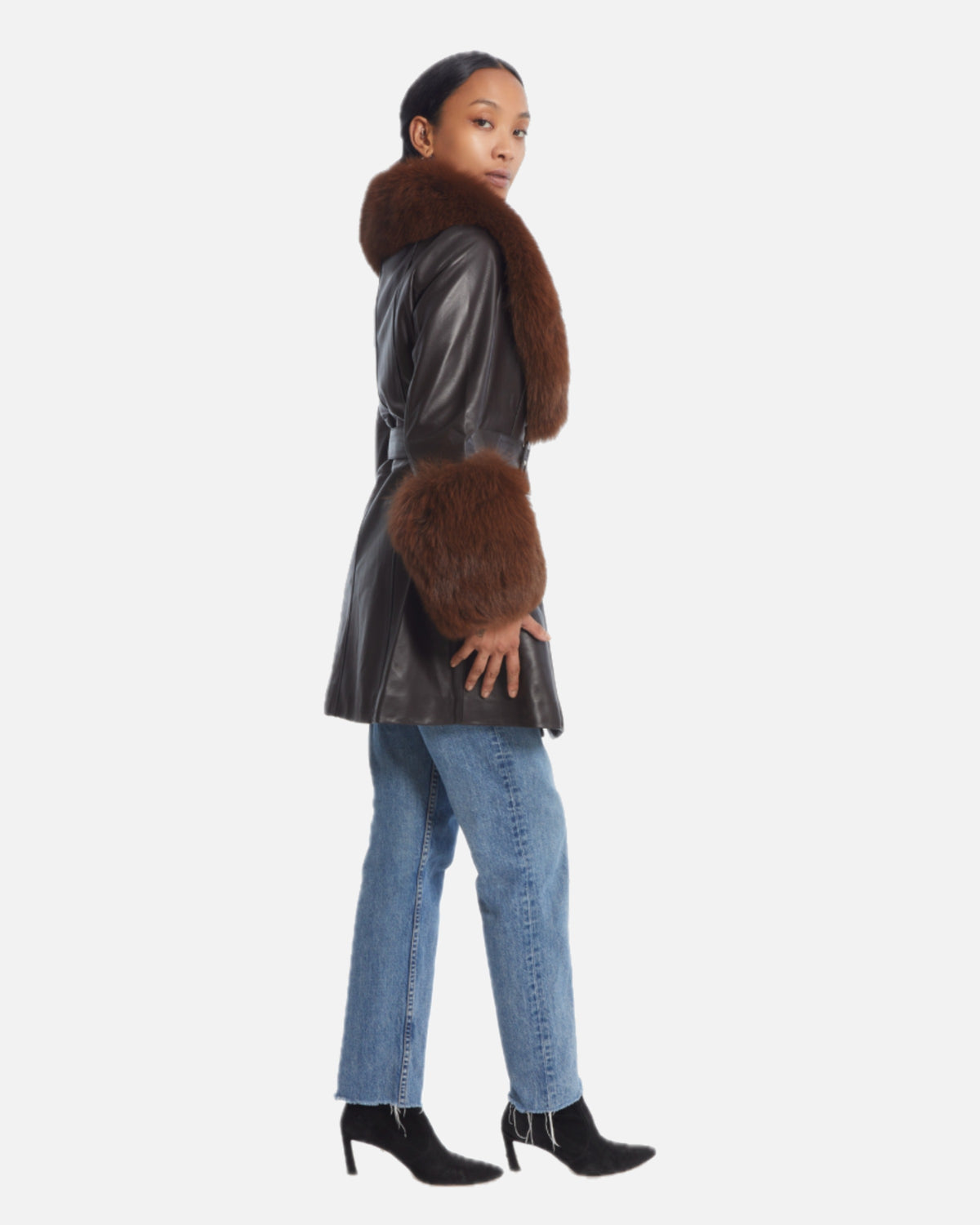 Roxy Leather Shearling Coat