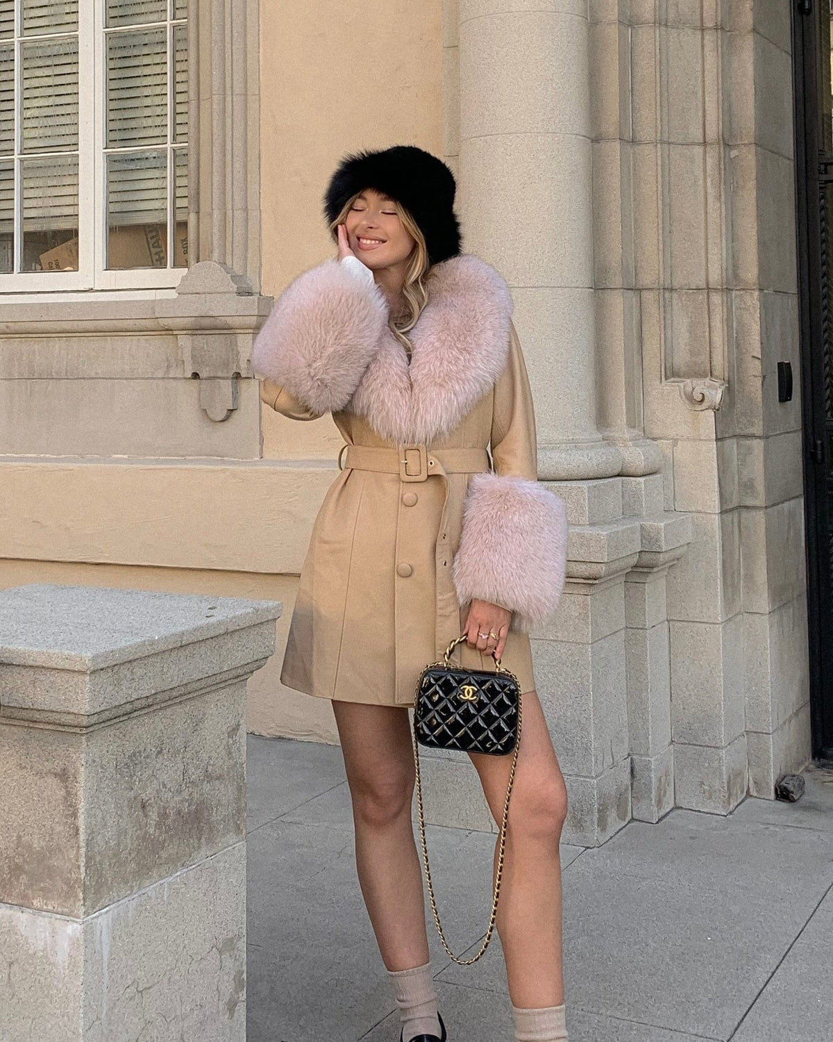 Roxy Leather Shearling Coat
