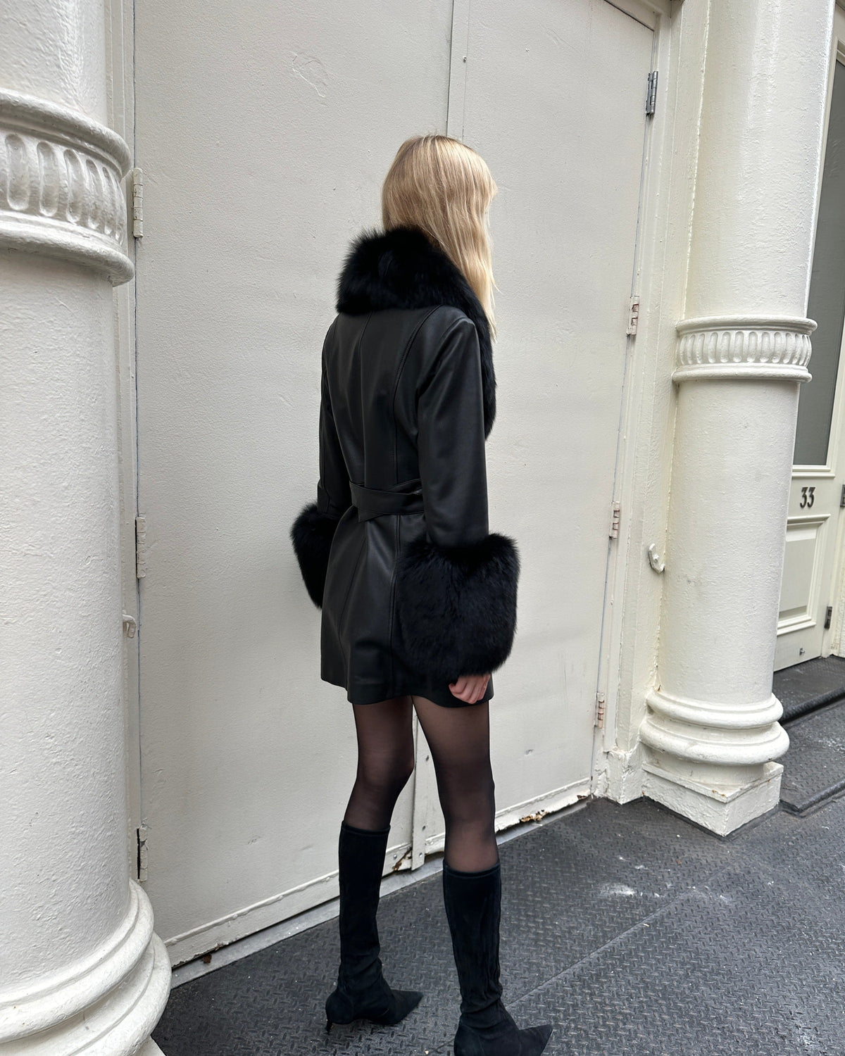 Roxy Leather Shearling Coat