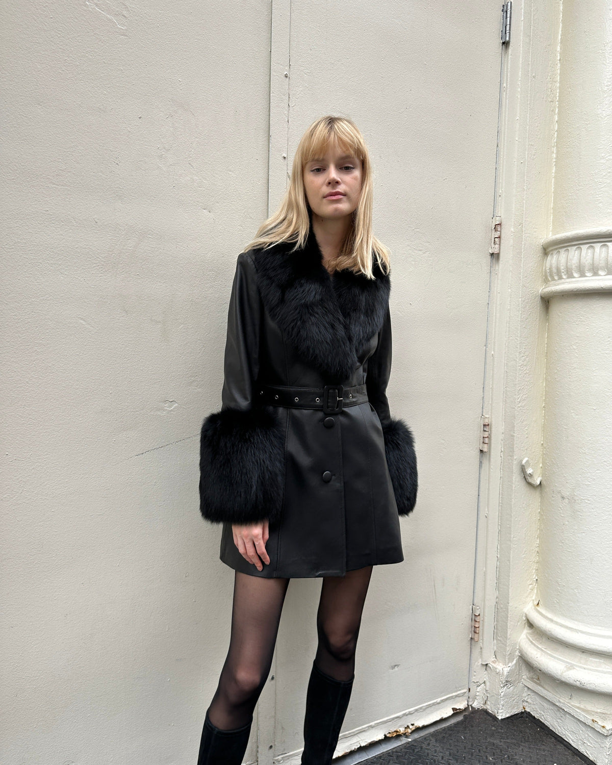 Roxy Leather Shearling Coat
