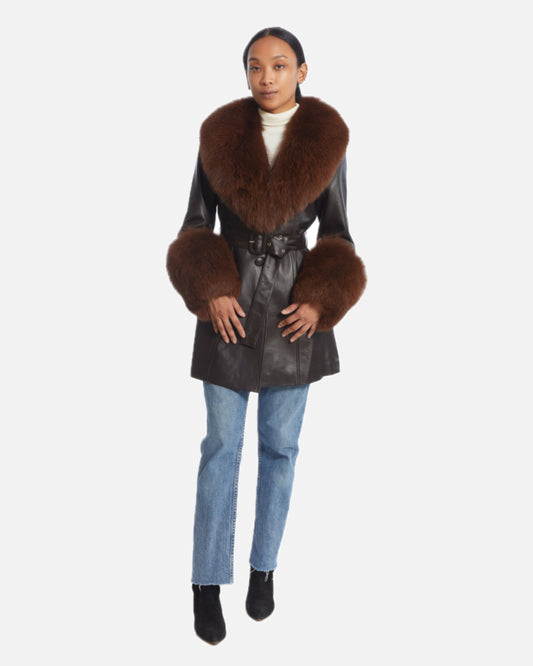 Roxy Leather Shearling Coat