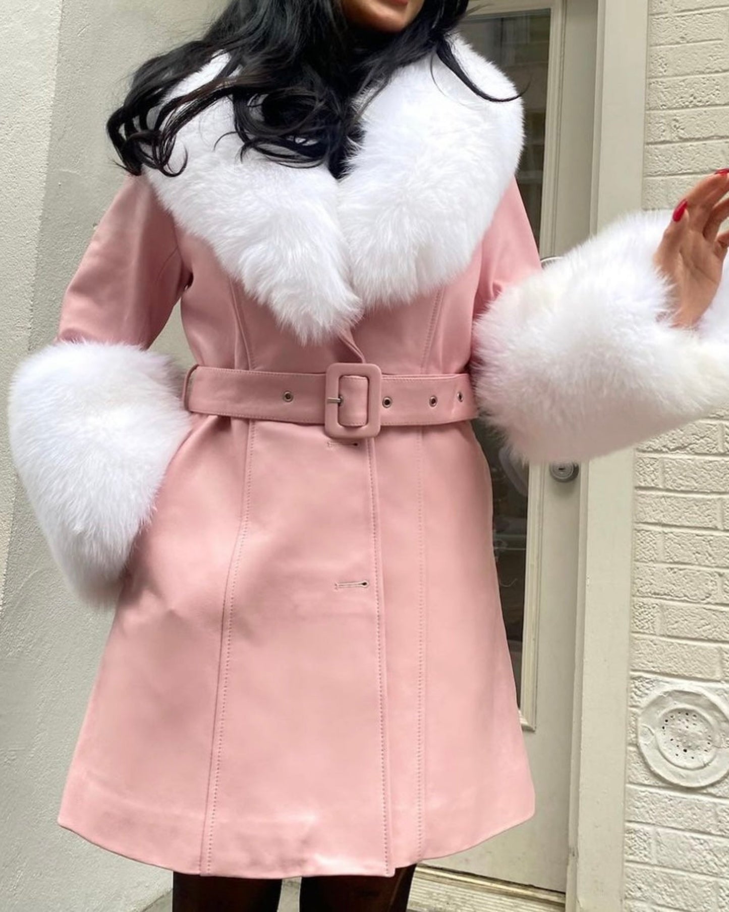 Roxy Leather Shearling Coat