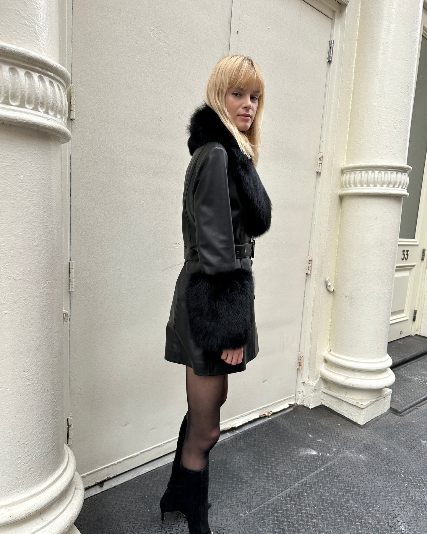 Roxy Leather Shearling Coat