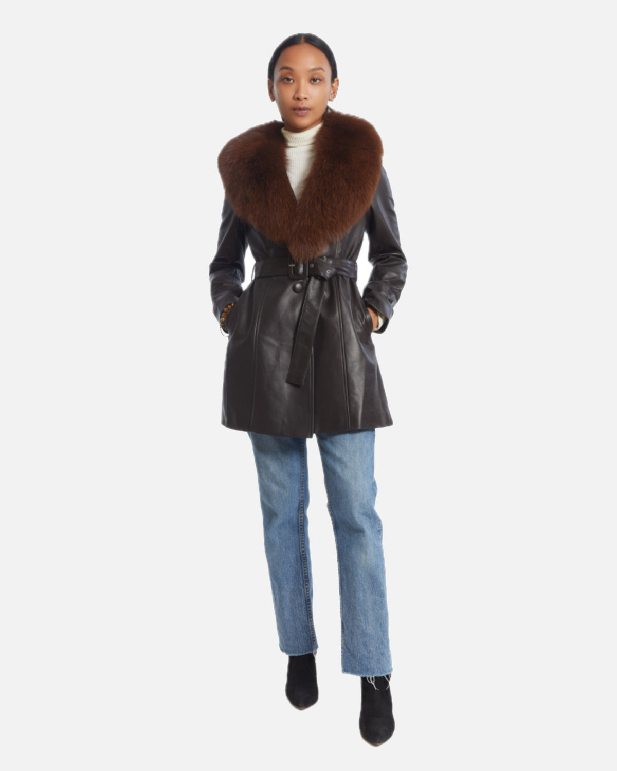 Roxy Leather Shearling Coat