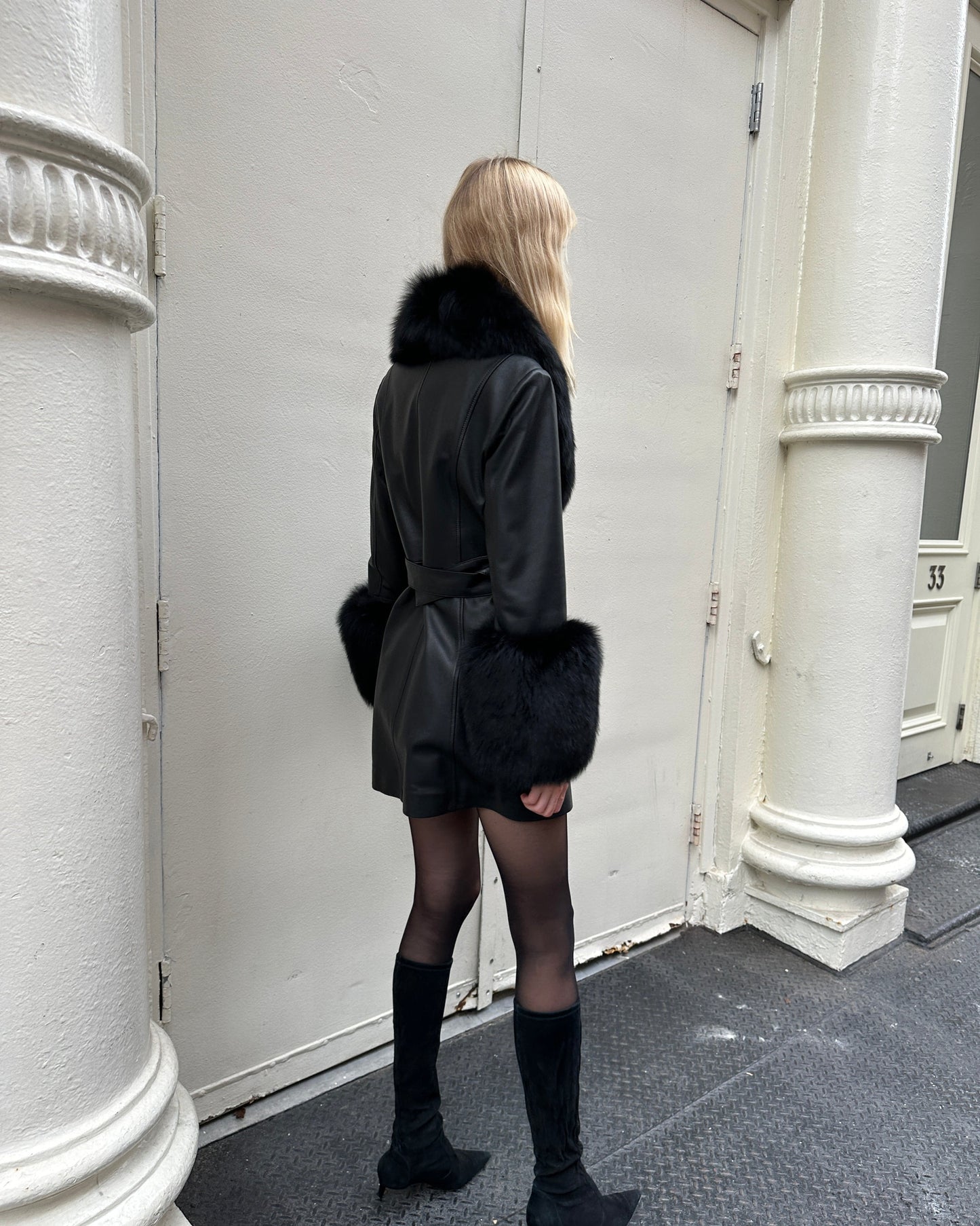 Roxy Leather Shearling Coat