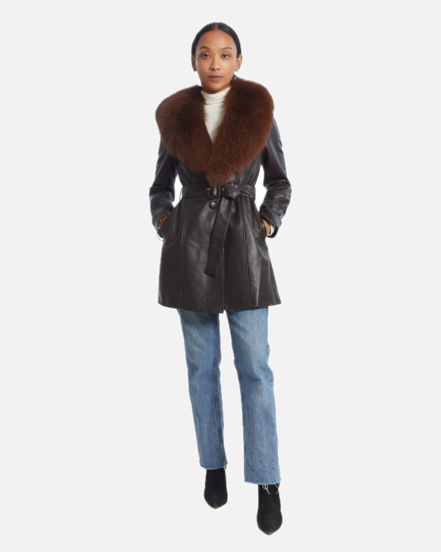 Roxy Leather Shearling Coat