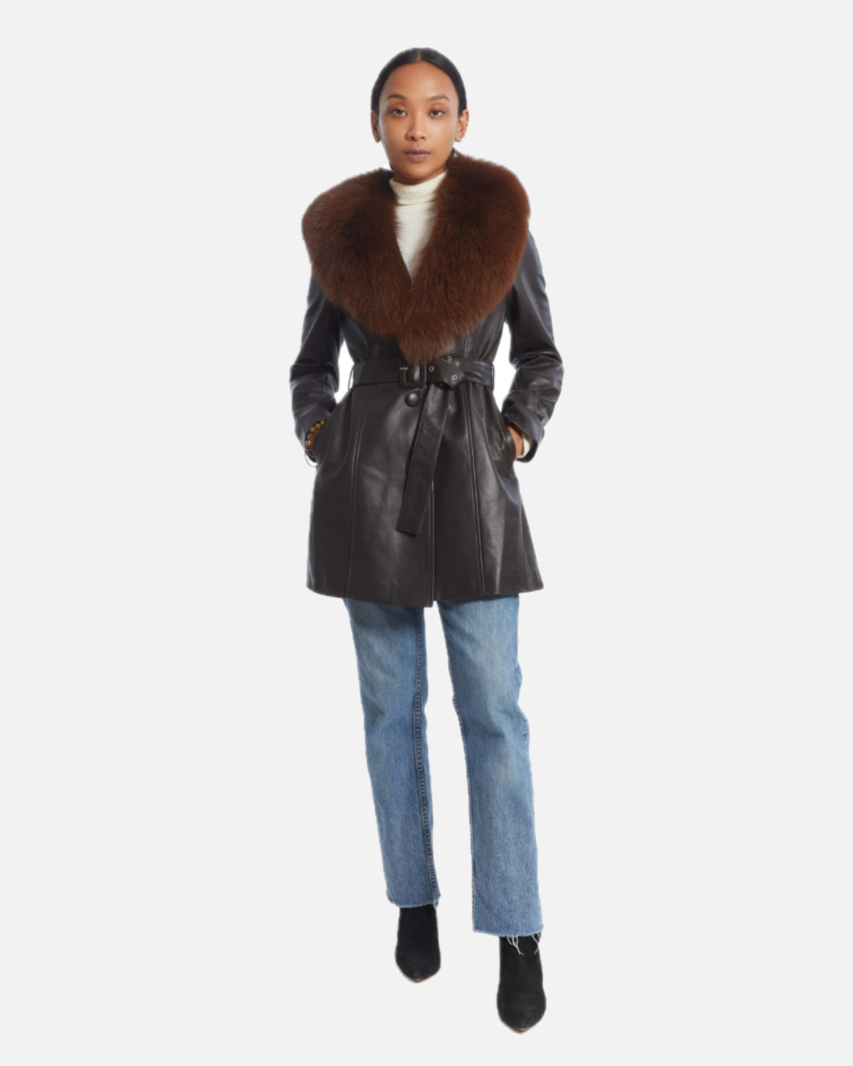 Roxy Leather Shearling Coat
