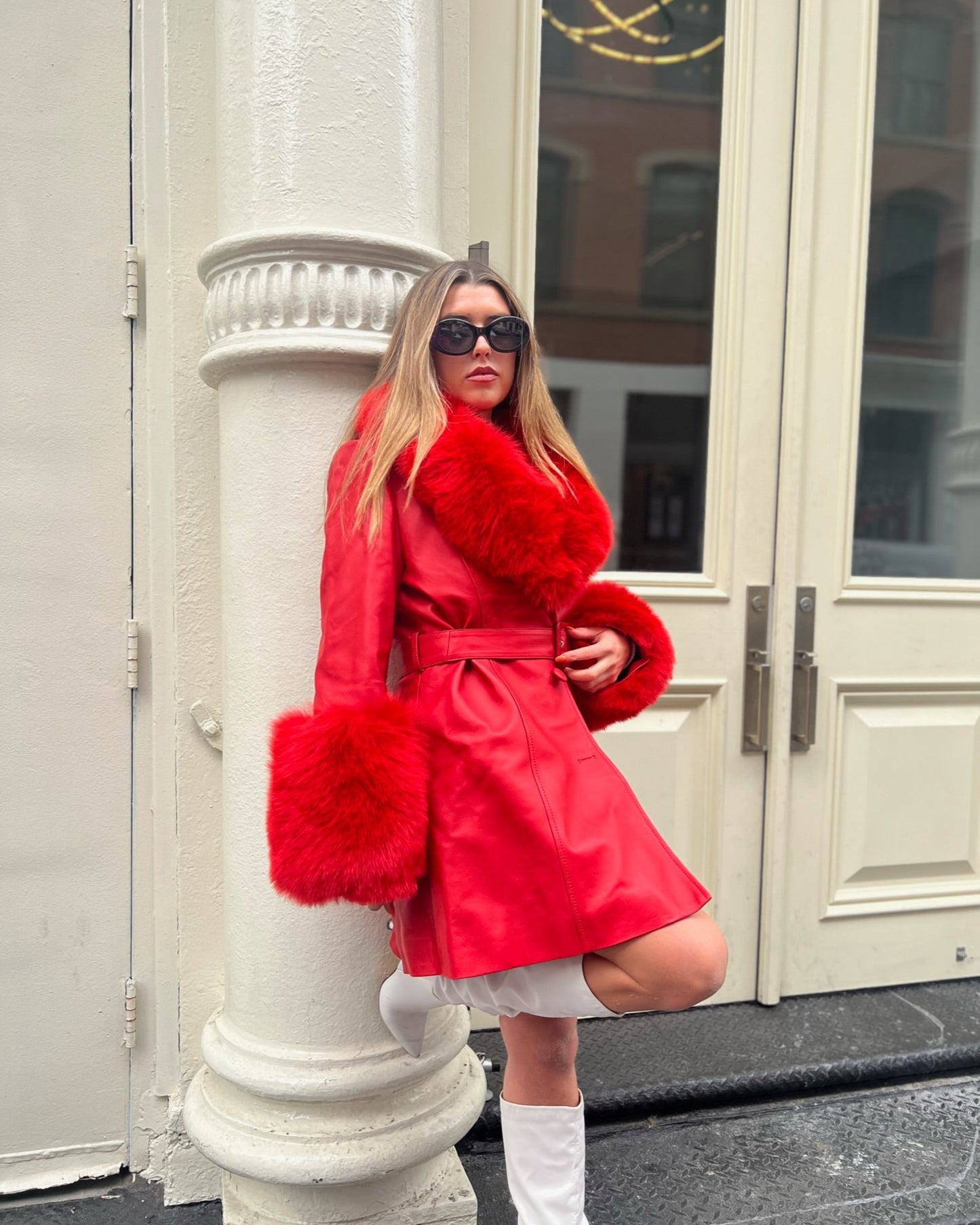Roxy Leather Shearling Coat