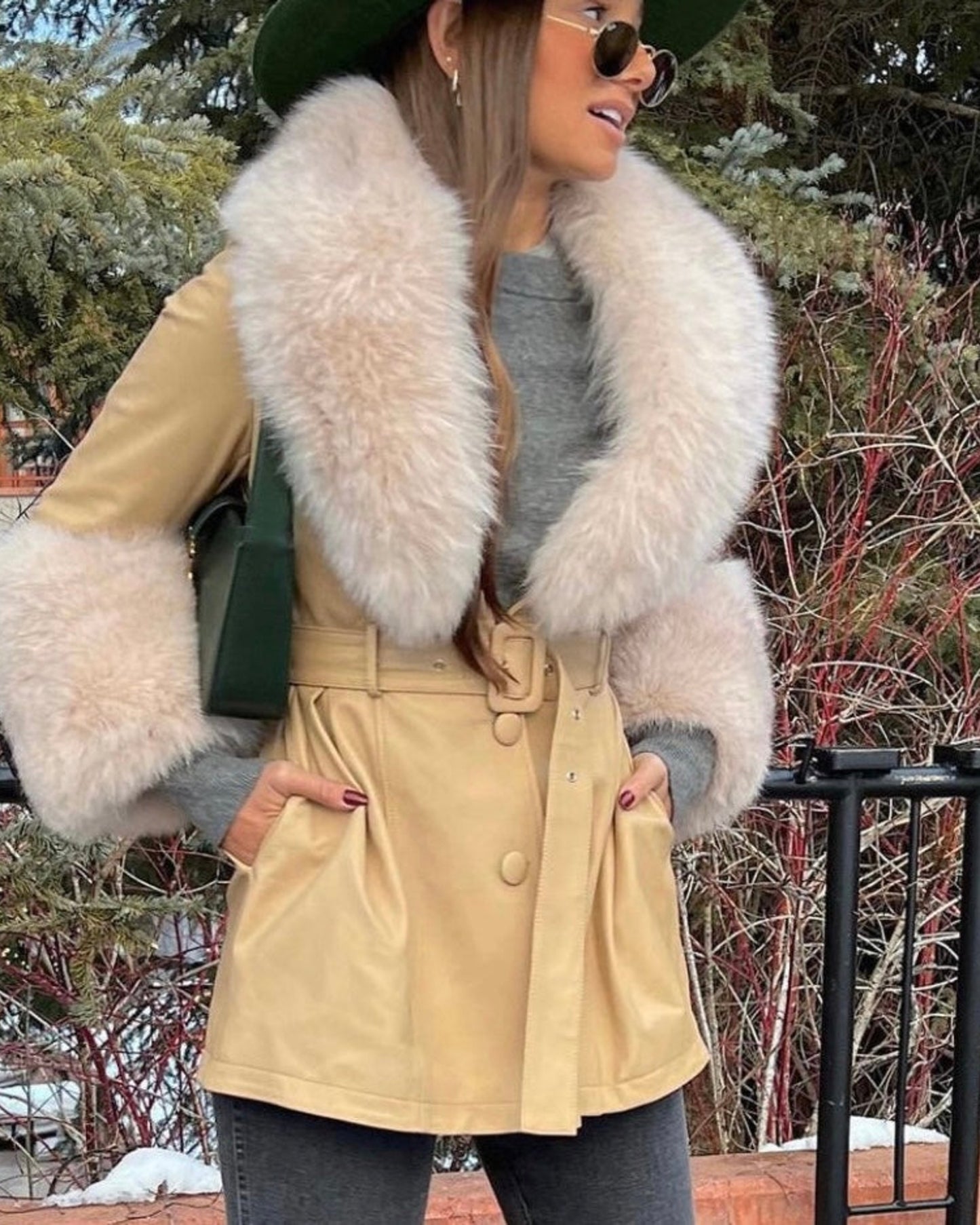Roxy Leather Shearling Coat