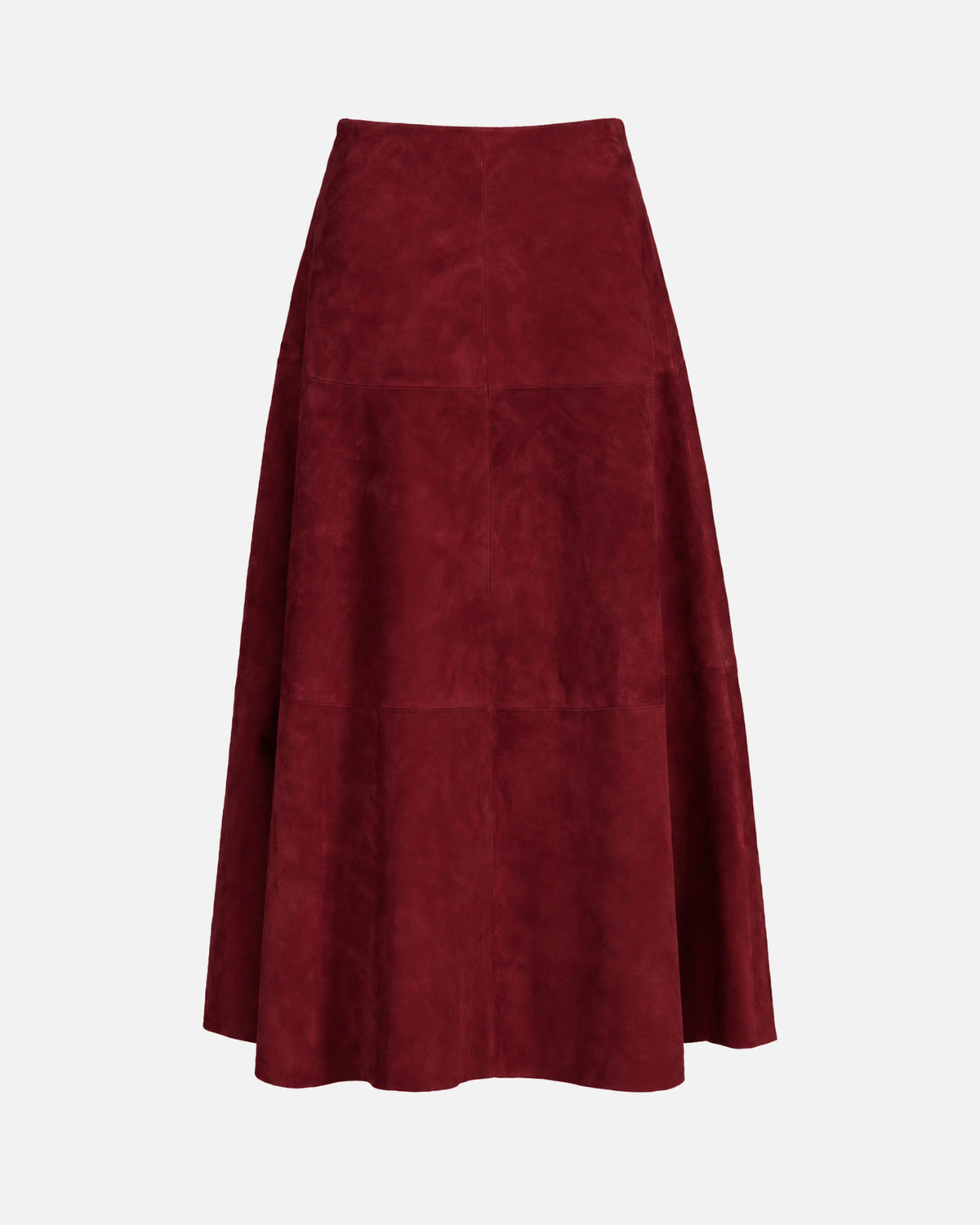 Alara Suede Maxi Skirt in Burgundy - back