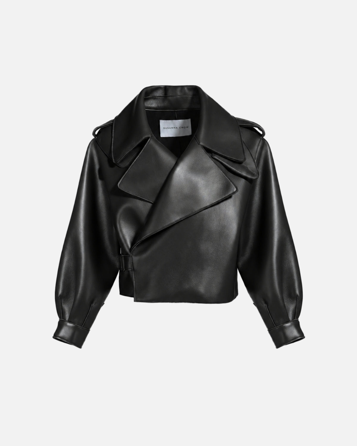 Dylan Leather Moto Jacket in black, front