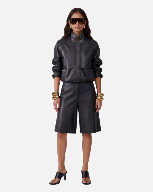 Taniah Bermuda Leather Shorts