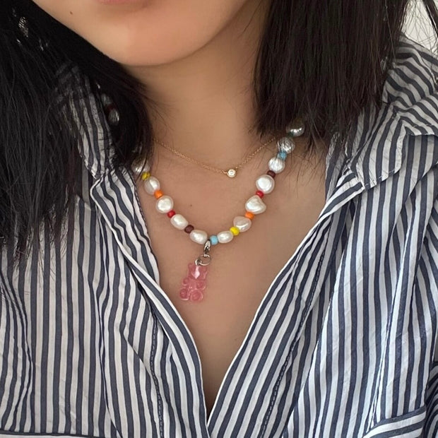 Faith Rainbow Freshwater Pearl Necklace