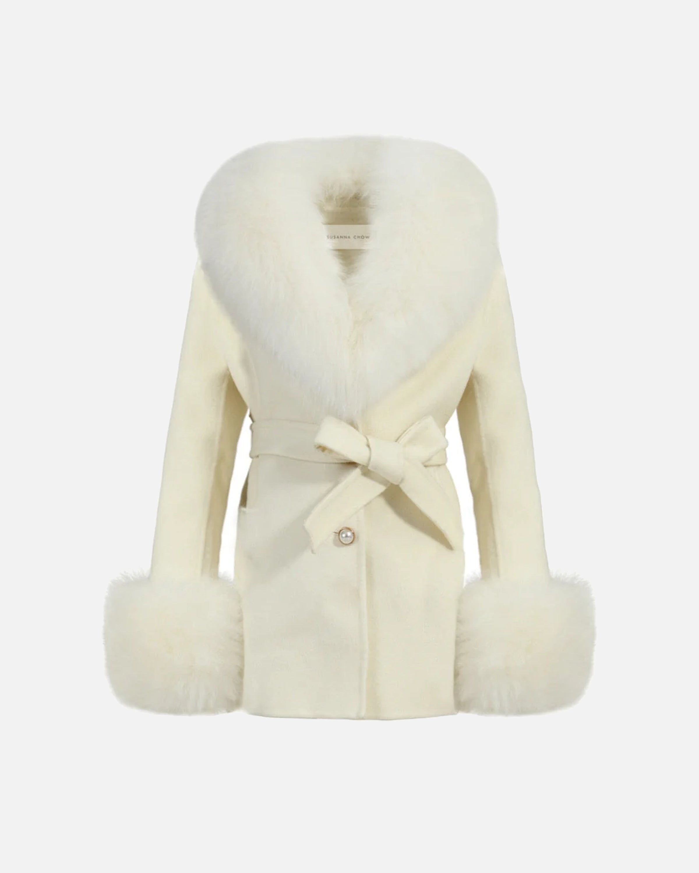 Mini Jojo Cashmere Shearling Coat, Blush Pink