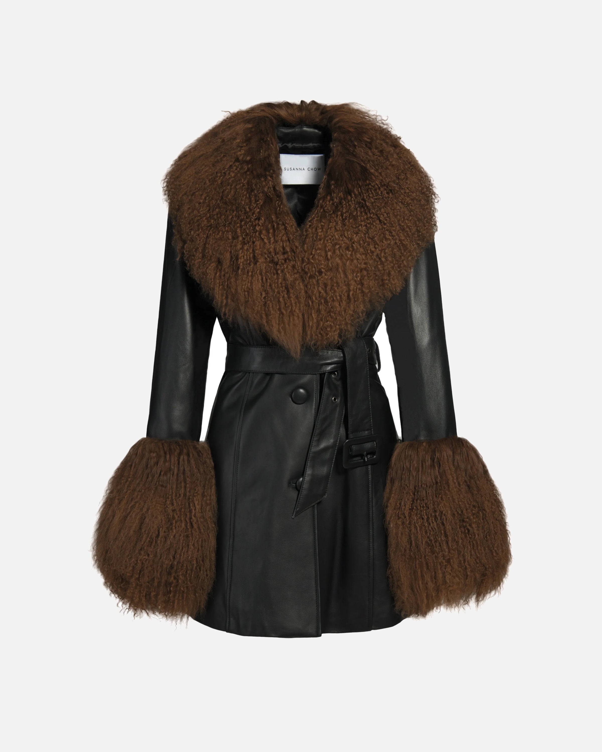 Mimi Leather Shearling Coat